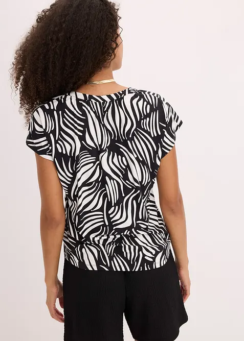 Maglia serafino in misto viscosa morbido, bonprix