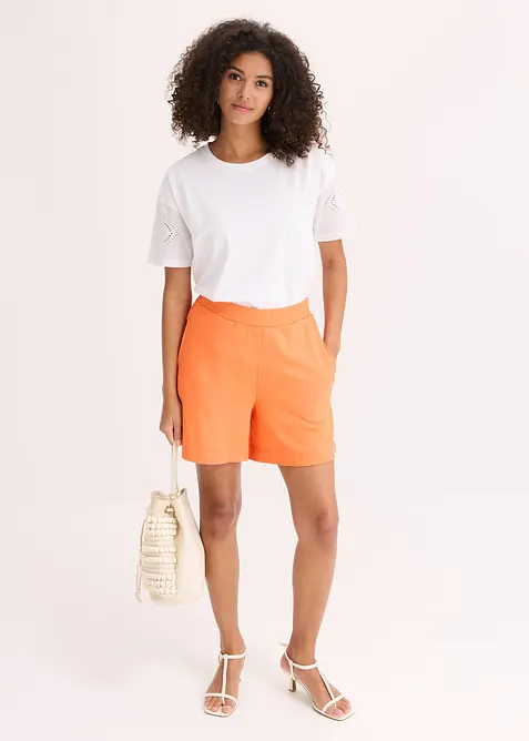 Shorts con elastico in vita in punto di Roma comodo, bonprix