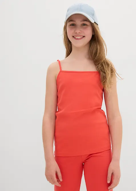 Top con spalline sottili e cotone biologico (pacco da 3), bonprix