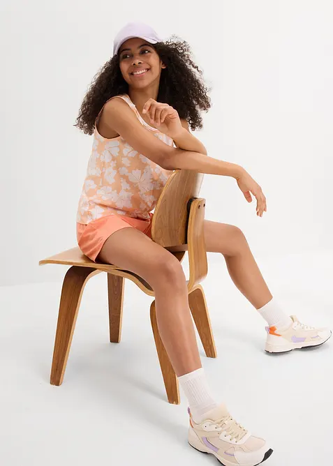 Top e pantaloni corti in misto cotone biologico (set 2 pezzi), bonprix