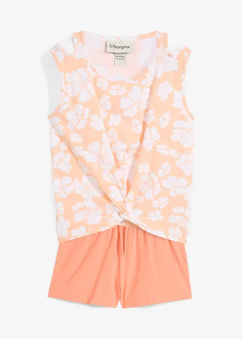 Top e pantaloni corti in misto cotone biologico (set 2 pezzi), bonprix