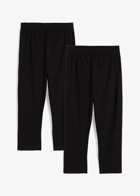 Leggings a pinocchietto in misto cotone biologico (pacco da 2), bonprix
