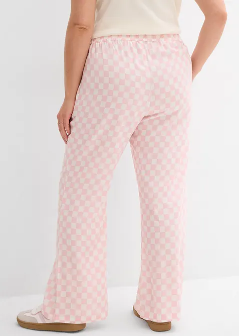 Pantaloni a palazzo a quadri in viscosa fluente, bonprix