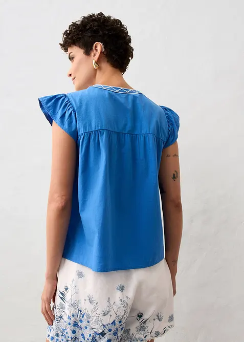 Tunica in misto seta con ricami, bonprix