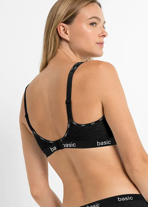 Reggiseno senza ferretto  con cotone biologico (pacco da 2), bonprix