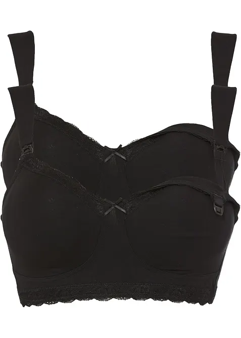 Reggiseno da allattamento senza ferretto con cotone biologico (pacco da 2), bonprix