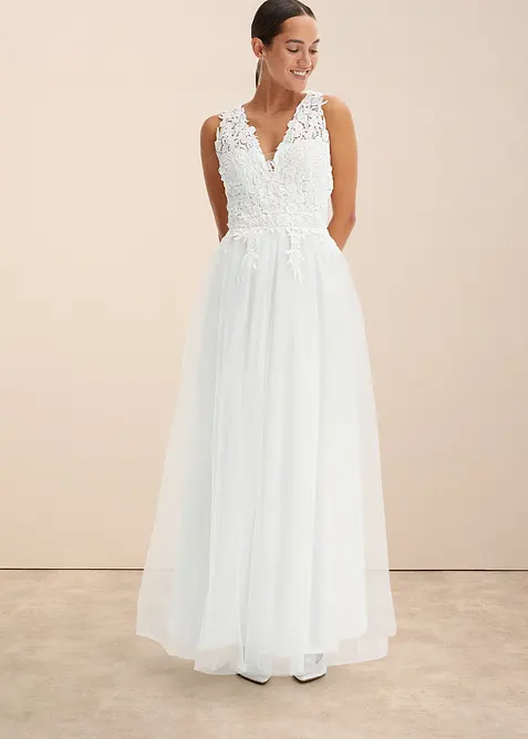 Abito da sposa con tulle e pizzo, bonprix