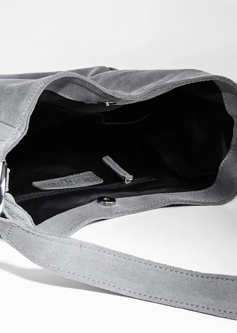 Borsa in pelle scamosciata con tracolla extra decorativa, bonprix