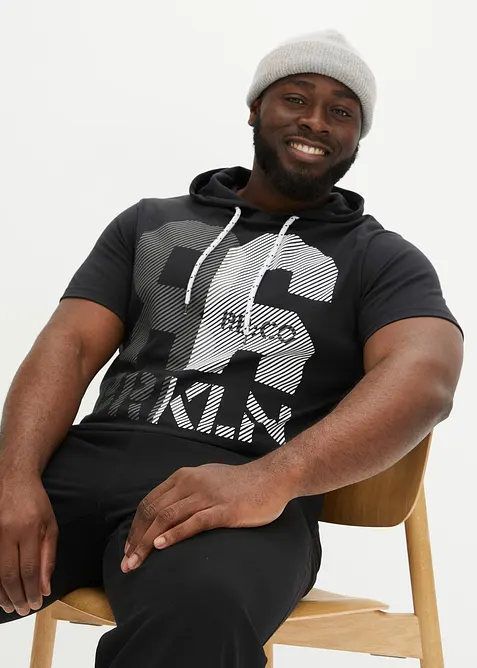 T-shirt con cappuccio in qualità pesante, bonprix