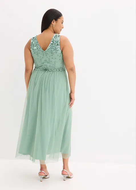 Abito lungo con paillettes, bonprix