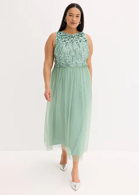 Abito lungo con paillettes, bonprix