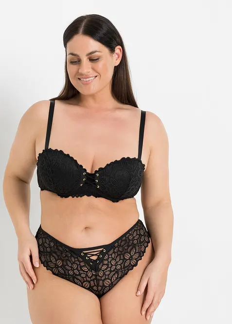 Reggiseno a balconcino in pizzo fine, bonprix