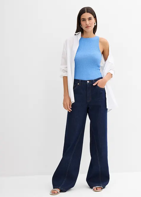 Top in maglia aderente in misto viscosa, bonprix