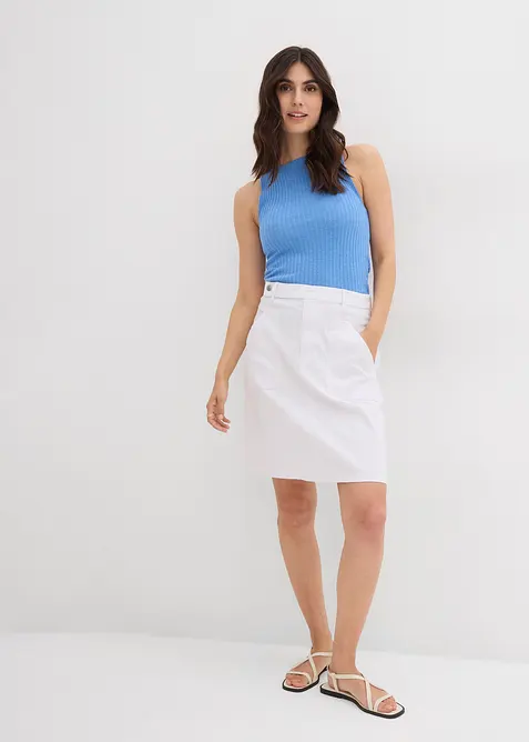 Gonna di jeans elasticizzata a vita alta, bonprix