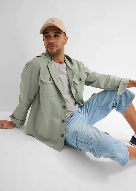 Jeans cargo elasticizzati a pinocchietto regular fit, straight, bonprix