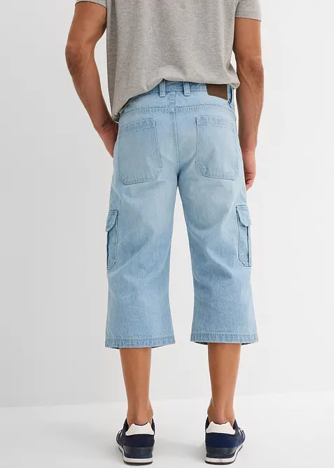 Jeans cargo elasticizzati a pinocchietto regular fit, straight, bonprix