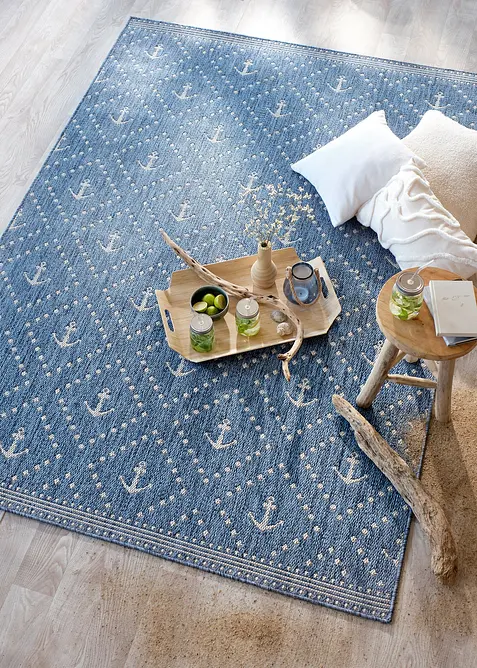 Tappeto da interno ed esterno con motivo ad ancore, bonprix