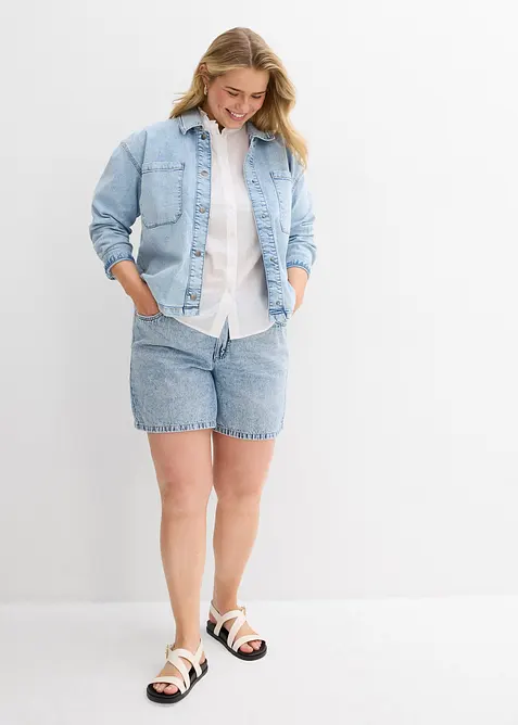 Bermuda in jeans, vita media, bonprix