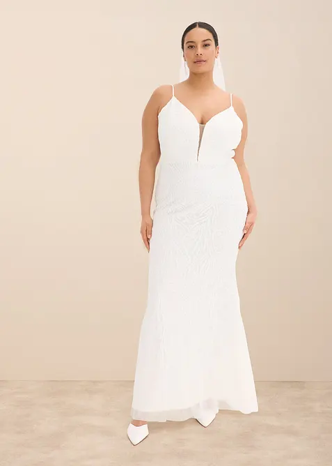 Abito da sposa ricamato con paillettes, bonprix