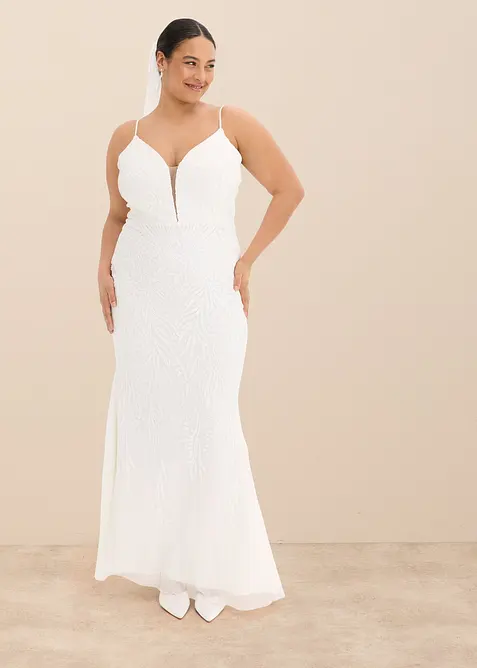 Abito da sposa ricamato con paillettes, bonprix