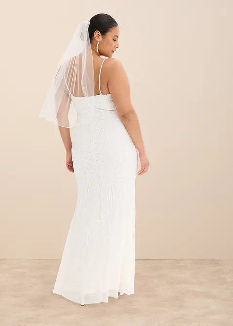 Abito da sposa ricamato con paillettes, bonprix
