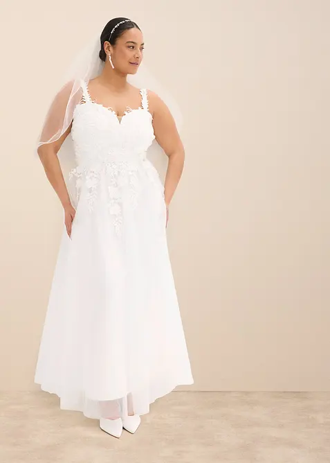 Abito da sposa in delicato tulle con pizzo, bonprix