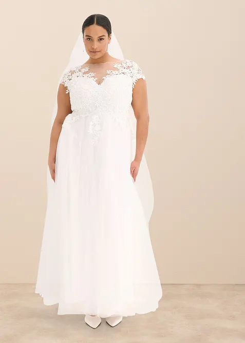 Abito da sposa in delicato tulle con pizzo, bonprix