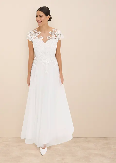 Abito da sposa in delicato tulle con pizzo, bonprix