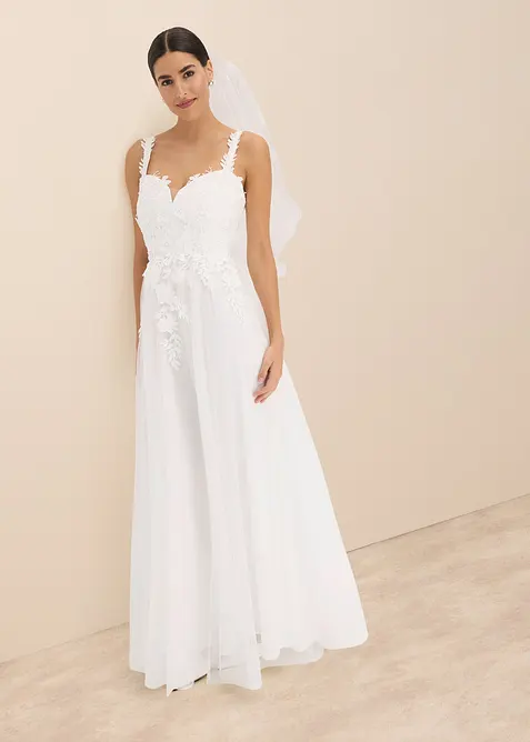 Abito da sposa in delicato tulle con pizzo, bonprix