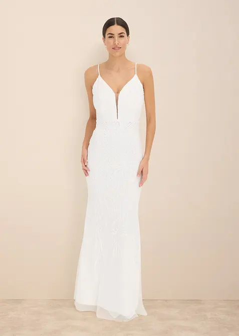 Abito da sposa ricamato con paillettes, bonprix