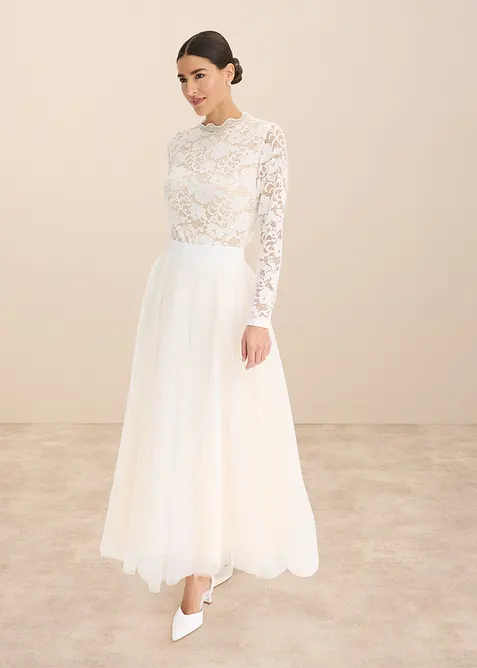 Maglia in pizzo a maniche lunghe, bonprix