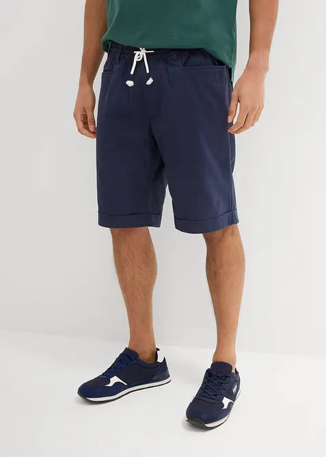Bermuda con elastico in vita in misto lino, regular fit, bonprix