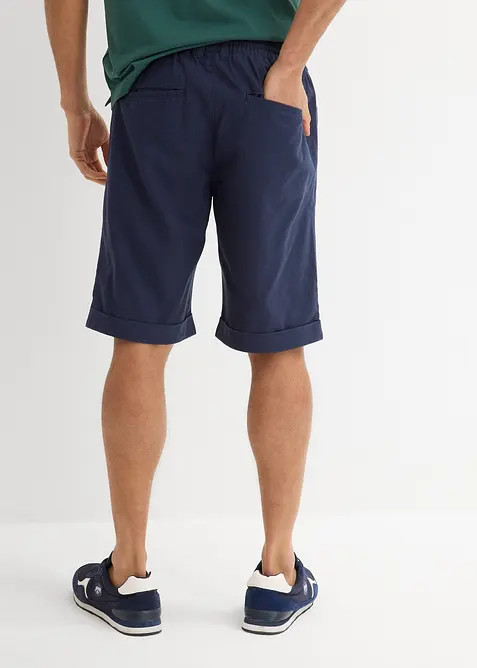 Bermuda con elastico in vita in misto lino, regular fit, bonprix