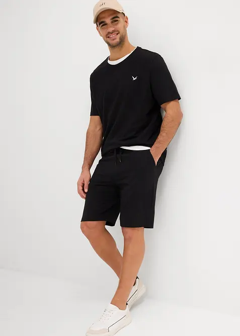 T-shirt e pantaloni corti in maglina di puro cotone biologico (set 2 pezzi), bonprix