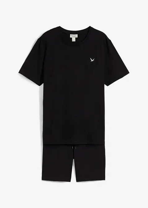 T-shirt e pantaloni corti in maglina di puro cotone biologico (set 2 pezzi), bonprix