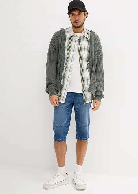 Bermuda in jeans lunghi elasticizzati, regular fit, bonprix