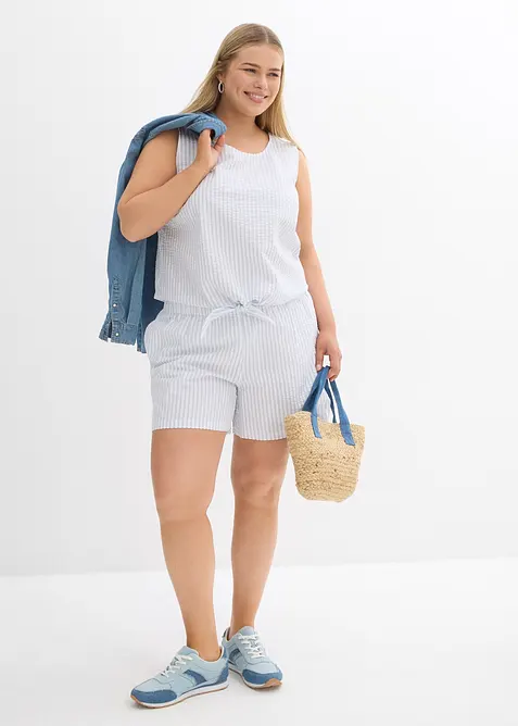 Shorts con elastico in vita in puro cotone a righe, bonprix