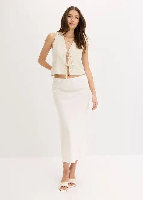 Gonna midi in satin, bonprix