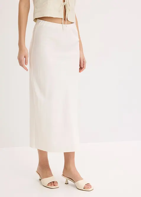 Gonna midi in satin, bonprix