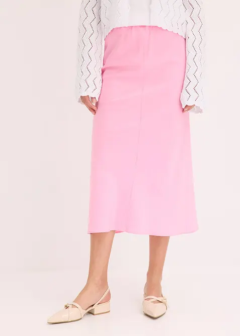 Gonna midi in satin, bonprix