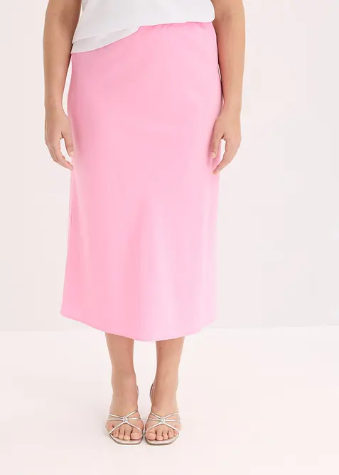 Gonna midi in satin, bonprix