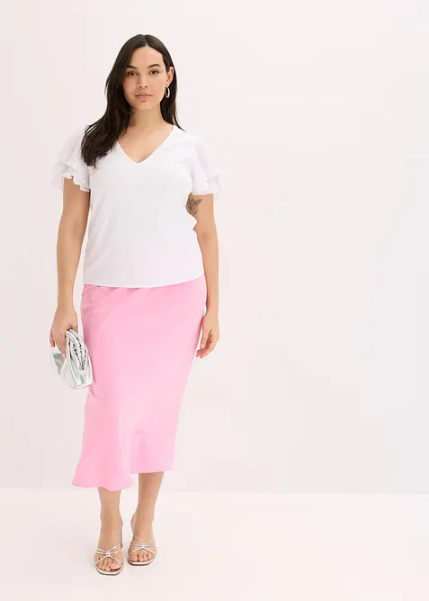 Gonna midi in satin, bonprix