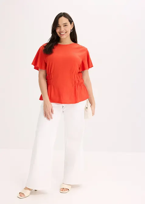 Maglia in  jersey crêpe con dettagli smock, bonprix