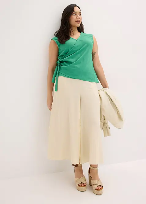 Maglia in jersey crêpe con effetto a portafoglio, bonprix