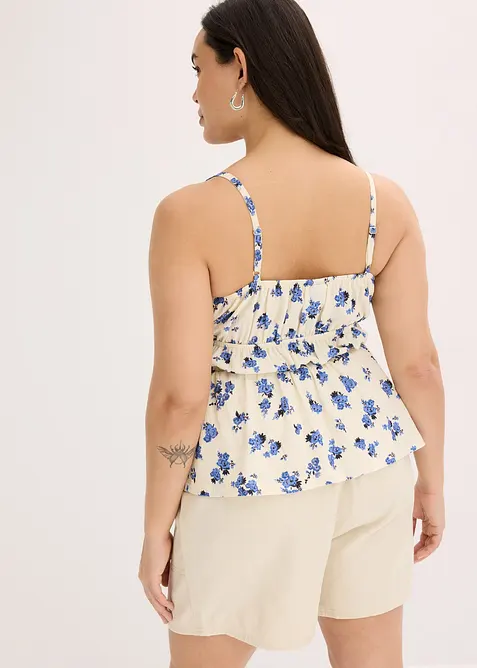 Top con spalline sottili in crêpe operato, bonprix