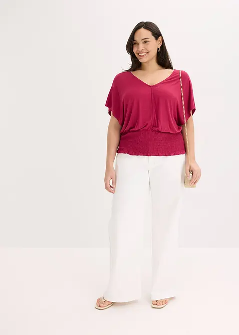 Maglia con fondo smock, bonprix