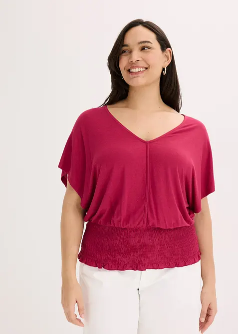 Maglia con fondo smock, bonprix