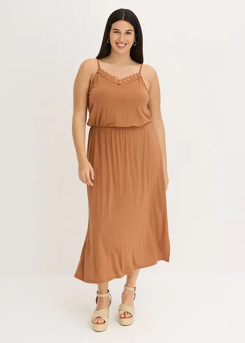 Abito di jersey con pizzo, bonprix