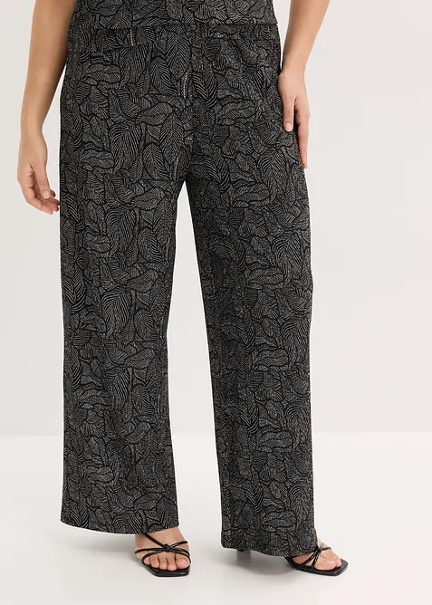 Pantaloni in jersey cr&ecirc;pe strutturato, bonprix