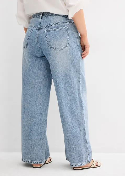 Jeans wide leg, vita media, bonprix